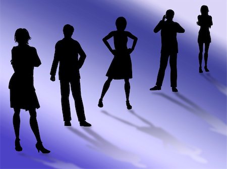 simsearch:400-04017214,k - Business people silhouettes in different poses and attitudes Stockbilder - Microstock & Abonnement, Bildnummer: 400-03967527