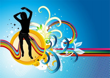 simsearch:693-06667980,k - party girl on dance abstract background Stock Photo - Budget Royalty-Free & Subscription, Code: 400-03967930