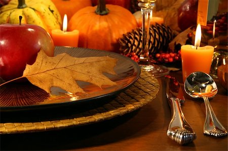 simsearch:400-05674539,k - Table setting ready for Thanksgiving Stock Photo - Budget Royalty-Free & Subscription, Code: 400-03968415