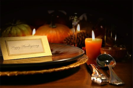 simsearch:400-05674539,k - Table setting ready for Thanksgiving Stock Photo - Budget Royalty-Free & Subscription, Code: 400-03968425