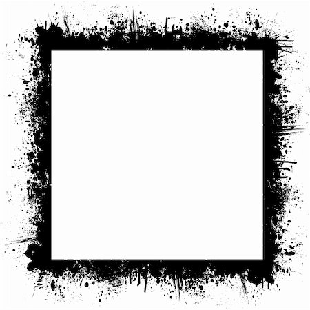 simsearch:614-06442945,k - Black and white border with ink spray and blank white copy space Stockbilder - Microstock & Abonnement, Bildnummer: 400-03968594