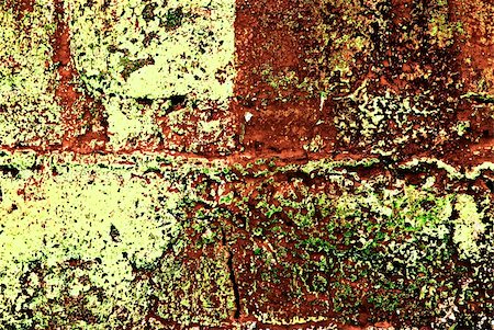 Deteriorating painted brick wall stylized with grunge effects (part of a photo illustration series) Stock Photo - Budget Royalty-Free & Subscription, Code: 400-03968606