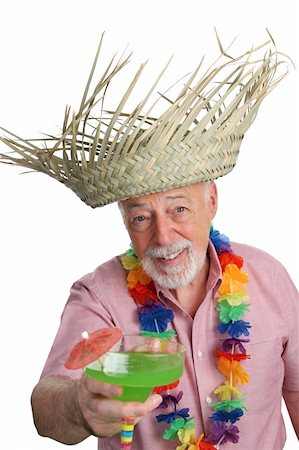 simsearch:400-03969432,k - A senior man on a tropical vacation offering you a margarita. Stock Photo - Budget Royalty-Free & Subscription, Code: 400-03969460