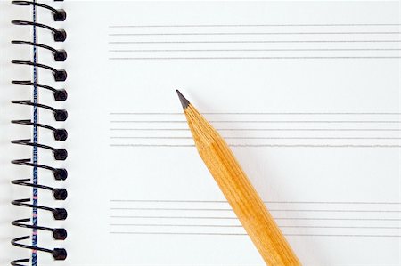 Blank music sheet and pencil Stock Photo - Budget Royalty-Free & Subscription, Code: 400-03969592