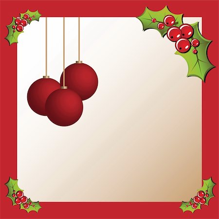 simsearch:400-03969682,k - Christmas card with holly. (vector) Stockbilder - Microstock & Abonnement, Bildnummer: 400-03969679