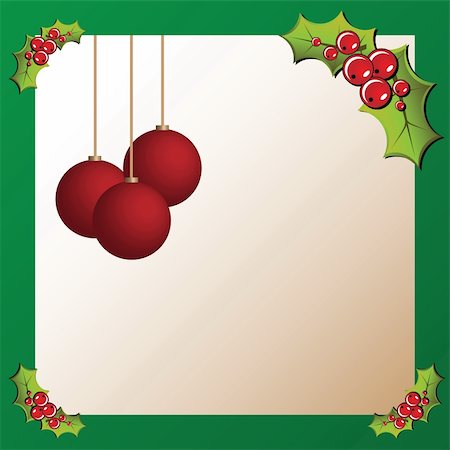 simsearch:622-06009907,k - Christmas card with holly. (vector) Stock Photo - Budget Royalty-Free & Subscription, Code: 400-03969680