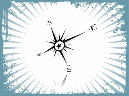 Compass panel in grunge sea green frame, illustration Photographie de stock - Aubaine LD & Abonnement, Code: 400-03969833