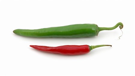 simsearch:700-00643990,k - Green and red hot chili peppers in isolated white background Stock Photo - Budget Royalty-Free & Subscription, Code: 400-03969868