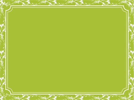 simsearch:400-03964214,k - Floral border on green background, frame vector wallpaper Photographie de stock - Aubaine LD & Abonnement, Code: 400-03969903