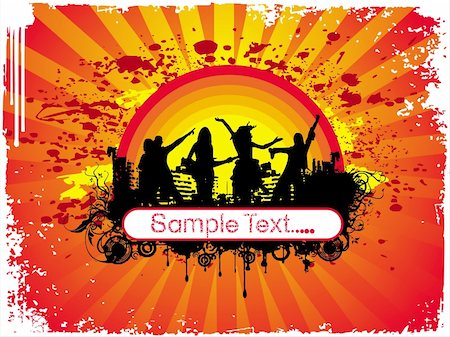 wallpaper of silhouette dancing people in sample text theme Stock Photo - Budget Royalty-Free & Subscription, Code: 400-03969958