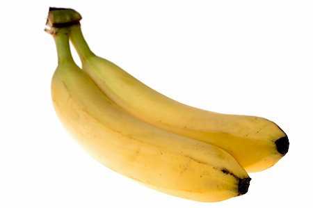 simsearch:695-05773119,k - Two fresh yellow bananas isolated on white background Stock Photo - Budget Royalty-Free & Subscription, Code: 400-03960463