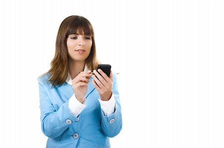 simsearch:400-04434095,k - Beautiful businesswoman holding a PDA over a white background Photographie de stock - Aubaine LD & Abonnement, Code: 400-03960884