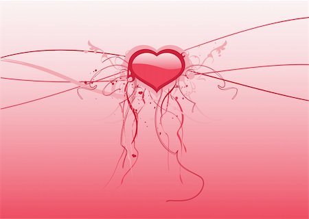 simsearch:400-03974303,k - Valentines abstrait avec coeur, illustration vectorielle. Photographie de stock - Aubaine LD & Abonnement, Code: 400-03961247