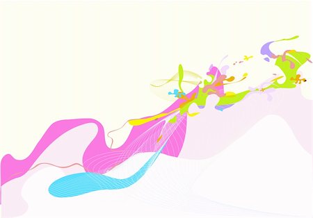 simsearch:400-04535250,k - Vector illustration - abstract background made of color splashes and curved lines Foto de stock - Super Valor sin royalties y Suscripción, Código: 400-03961366