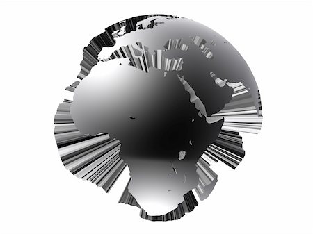 simsearch:400-03954884,k - 3d rendered illustration of a black abstract globe Photographie de stock - Aubaine LD & Abonnement, Code: 400-03961373