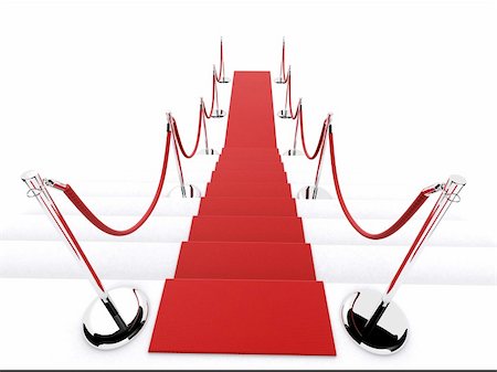 simsearch:400-08035191,k - 3d rendered illustration of a stair with a red carpet and metal barriers Foto de stock - Super Valor sin royalties y Suscripción, Código: 400-03961546