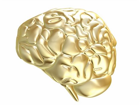 subconscious - 3d rendered illustration of a golden human brain Stock Photo - Budget Royalty-Free & Subscription, Code: 400-03961648