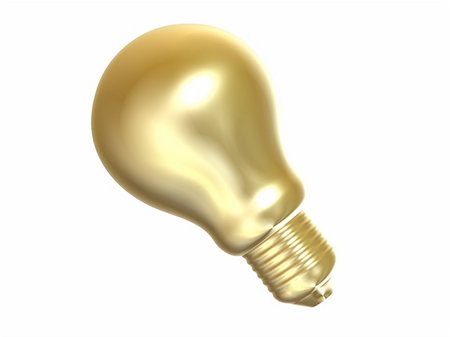 simsearch:649-07280376,k - 3d rendered illustration of one golden bulb Photographie de stock - Aubaine LD & Abonnement, Code: 400-03961657