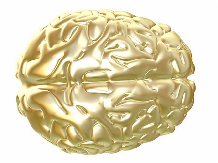 3d rendered illustration of a golden human brain Stock Photo - Budget Royalty-Free & Subscription, Code: 400-03961650