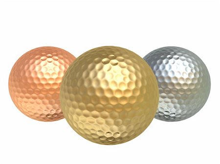 simsearch:640-03264970,k - 3d rendered illustration of one golden, one silver and one bronze golf ball Stock Photo - Budget Royalty-Free & Subscription, Code: 400-03961663