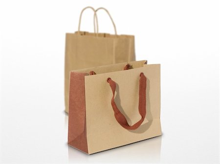 two ecological shopping bag on a white grey background one is blurred Stock Photo - Budget Royalty-Free & Subscription, Code: 400-03961751