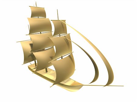 rd rendered illustration of a golden sailor Foto de stock - Super Valor sin royalties y Suscripción, Código: 400-03961769