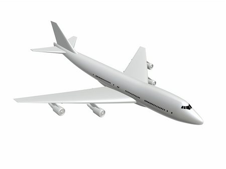 3d rendered illustration of a white plane Stock Photo - Budget Royalty-Free & Subscription, Code: 400-03961760