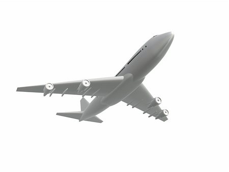 3d rendered illustration of a white plane Stock Photo - Budget Royalty-Free & Subscription, Code: 400-03961761
