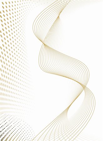 fast wire - golden flowing lines and a halftone grid that would make an ideal background Stock Photo - Budget Royalty-Free & Subscription, Code: 400-03961786