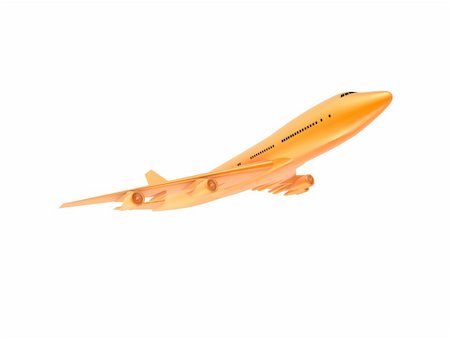 3d rendered illustration of an orange plane Stock Photo - Budget Royalty-Free & Subscription, Code: 400-03961833