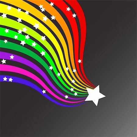 simsearch:400-03920088,k - Vector - Colorful wavy / curvy abstract rainbows on a black background. Stock Photo - Budget Royalty-Free & Subscription, Code: 400-03961992