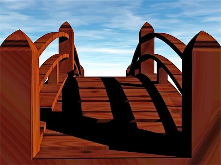 simsearch:400-03943828,k - 3D render illustration of a bridge heading to unknown Photographie de stock - Aubaine LD & Abonnement, Code: 400-03962028