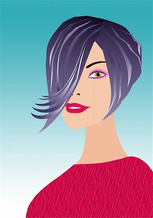 simsearch:614-02242038,k - Illustration of a pretty brunette woman Stock Photo - Budget Royalty-Free & Subscription, Code: 400-03962112