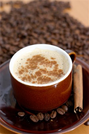 simsearch:6109-08536940,k - cup of coffee and coffee beans Stock Photo - Budget Royalty-Free & Subscription, Code: 400-03962444