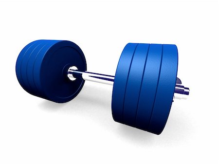 simsearch:400-04745384,k - 3d rendered illustration of one blue barbell with weights Stock Photo - Budget Royalty-Free & Subscription, Code: 400-03962551