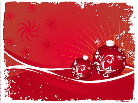 simsearch:400-03960871,k - Christmas bulbs with snowflakes on red background, abstract vector illustration Stockbilder - Microstock & Abonnement, Bildnummer: 400-03963143