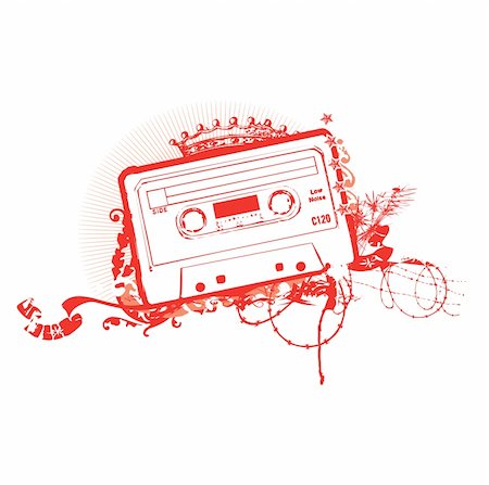 Cassette Tape Stencil . Vector illustration. Stock Photo - Budget Royalty-Free & Subscription, Code: 400-03963525