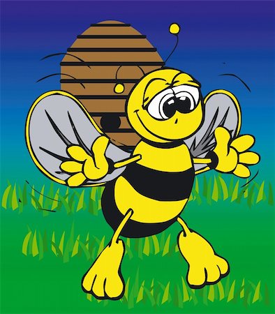 Illustratition of an Toonimal Bee-Vector Stock Photo - Budget Royalty-Free & Subscription, Code: 400-03963589