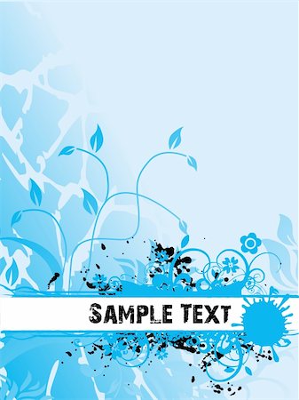 simsearch:614-06896557,k - Abstract vector sample text on blue background of floral design, illustration Stock Photo - Budget Royalty-Free & Subscription, Code: 400-03963935