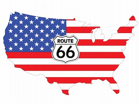 a vector representing USA with route 66 logo Photographie de stock - Aubaine LD & Abonnement, Code: 400-03974492