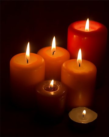 simsearch:400-04699407,k - Some flaming candles close up Stock Photo - Budget Royalty-Free & Subscription, Code: 400-03974749