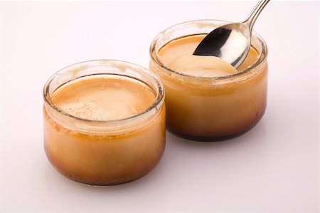 Two pots of Caramel Creme. Stock Photo - Budget Royalty-Free & Subscription, Code: 400-03974815