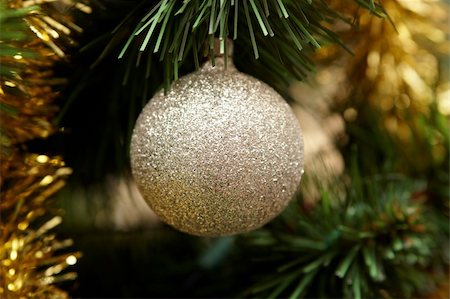 Decorated christmas tree close up Stock Photo - Budget Royalty-Free & Subscription, Code: 400-03975582
