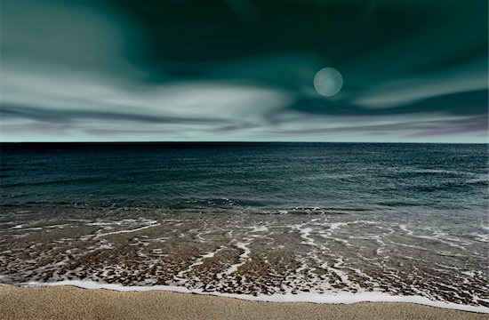 Picture of a night beach landscape Photographie de stock - Libre de Droits (LD), Artiste: iko, Le code de l’image : 400-03975653