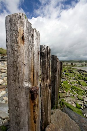 simsearch:400-03976503,k - Close up of wooden fence along a beach Stock Photo - Budget Royalty-Free & Subscription, Code: 400-03976422