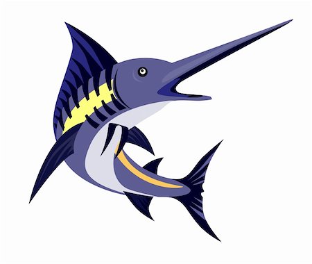 fächerfisch - Vector art of a blue marlin Stockbilder - Microstock & Abonnement, Bildnummer: 400-03977655