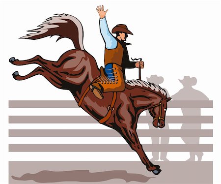 rodeopferd - Vector art on the sport of rodeo Stockbilder - Microstock & Abonnement, Bildnummer: 400-03977718