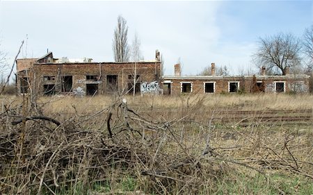 old buildings are standing in bushes Stock Photo - Budget Royalty-Free & Subscription, Code: 400-03977844