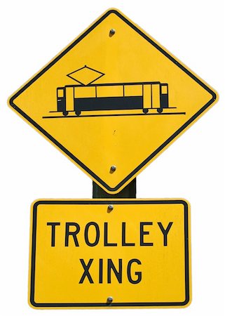 Trolley Crossing sign Photographie de stock - Aubaine LD & Abonnement, Code: 400-03977931