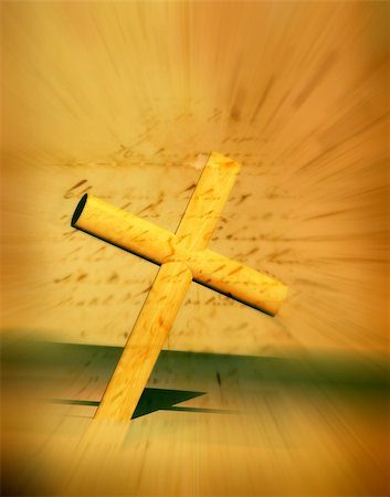 simsearch:400-06087640,k - Holy cross with old yellow paper 2D computer art Stock Photo - Budget Royalty-Free & Subscription, Code: 400-03978146